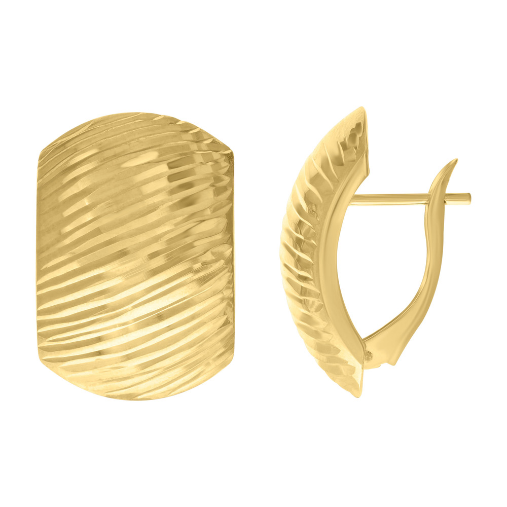 10kt 10k Yellow Gold Womens Diamond-Cut Fashion Latch Back Earrings